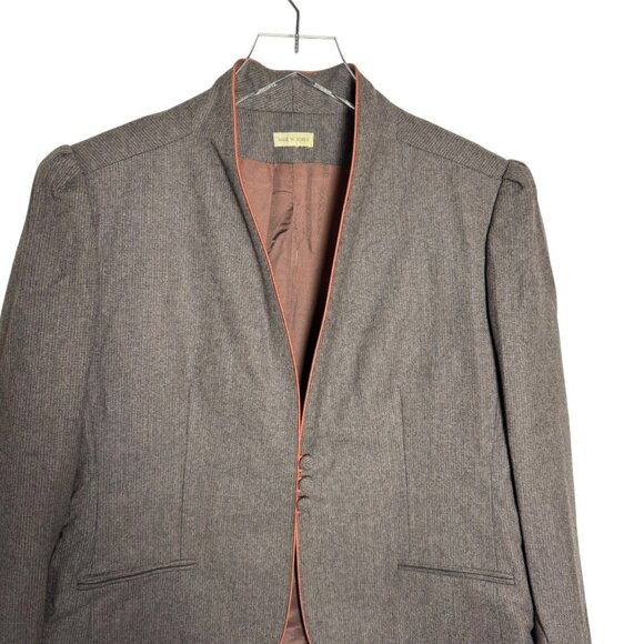 Vintage 80s Cassidy Women’s 100% Wool Blazer Taupe Button Front Size Medium - Picture 2 of 9